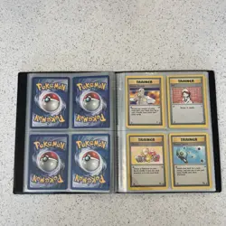 Vintage Pokemon 1999 Official Trading Card Binder with ASSORTED VINTAGE CARDS - Image 5