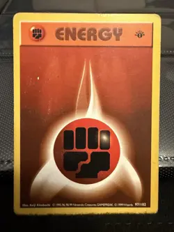 Pokemon Card - Fighting Energy Base Set Shadowless 97/102 1st Edition WOTC MP - Image 1