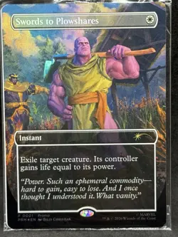 Swords to Plowshares Thanos Marvel Promo Foil Magic The Gathering Card Sealed - Image 2