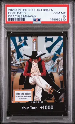 2026 One Piece OP14-EB04 EN Don!! Card Dracule Mihawk PSA 10 GEM MINT Gem Mint - Image 1