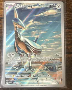 Pokemon TCG Skarmory 209/191SV08: Surging Sparks Illustration Rare Holo Card - Image 1