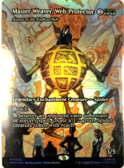Master Weaver, Web Protector Borderless Mythic RARE FOIL MtG TCG Card 0032 - Image 1