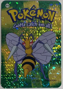 Beedrill #015 2000 Pokemon Vending Prism Holo Sticker Card Official Nintendo - Image 1