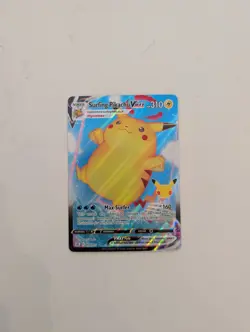 Pokemon TCG Surfing Pikachu VMAX Full Art Holo Card 009/025 Celebrations - Image 1