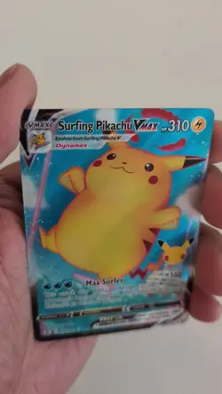 Pokemon TCG Surfing Pikachu VMAX Full Art Holo Card 009/025 Celebrations - Image 2