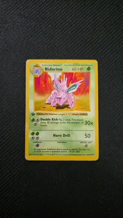 Nidorino 37/102 Pokemon Base Set Shadowless 1st Edition HP - Image 1