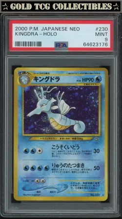 PSA 9 ⭐ Pokemon Kingdra 230 230 Neo Japanese Card - Image 1