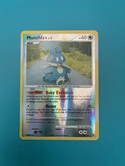 2007 Pokemon Card Munchlax 33/130 Reverse Holo Diamond and Pearl MP - Image 3