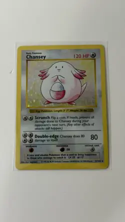 Pokemon Chansey TCG Holo Rare Card 003/102 Base Set Shadowless Japanese Set - Image 2