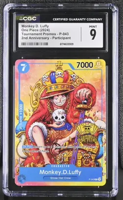 2024 One Piece Tournament Promos Monkey.D.Luffy 2nd Anniversary #P-043 CGC 9 - Image 1