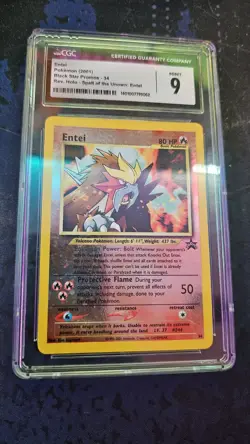CGC 9 MINT Entei 2001 Black Star Movie Promo 34 Reverse Holo Pokemon Card - Image 1
