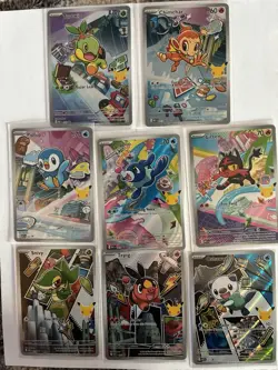 Pokemon First Partner Illustration Collection Series 1 /2 8 Card Lot Piplup - Image 1