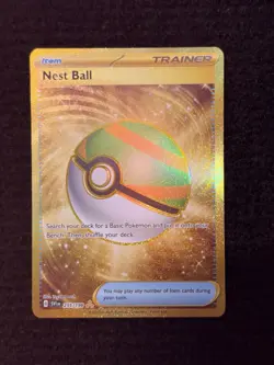 Nest Ball 255/198 SV1 Base Set Hyper Rare Full Art Gold Pokemon TCG Card NM - Image 1