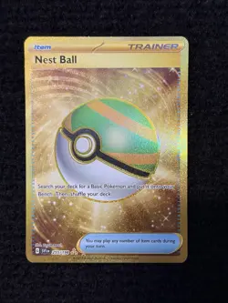 Nest Ball 255/198 SV1 Base Set Hyper Rare Full Art Gold Pokemon TCG Card NM - Image 3