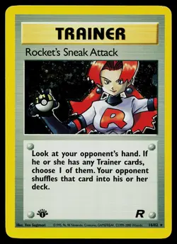 Pokemon Card - Rocket's Sneak Attack Team Rocket 16/82 1st Edition Holo Rare - Image 1