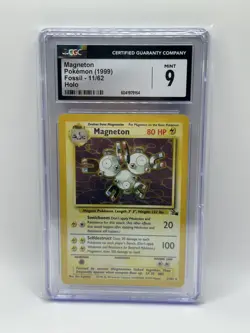 Magneton 11/62 - 1999 Fossil Holo Pokemon Card- CGC 9 MINT - Image 1