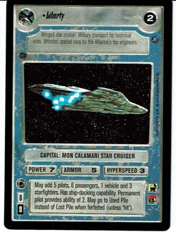STAR WARS CCG DEATH STAR II RARE CARD LIBERTY ex - Image 1