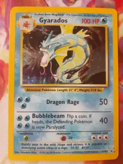 Gyarados 6/102 WOTC Base Set Holo Rare Pokemon Card Moderately Played - Image 1