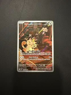 Pokemon TCG Team Rocket's Meowth 203/182 Destined Rivals IR Holo EN NM - Image 1