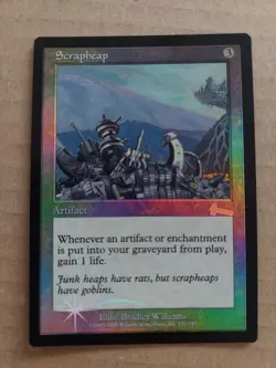 Scrapheap, Urza's Legacy, FOIL, Rare Artifact, MTG 1999 NM - Image 2