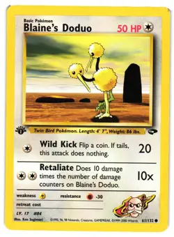 Pokemon TCG Blaine's Doduo 61/132 Gym Challenge 1st Edition Common LP/MP - Image 1