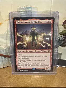 MTG Marvel Electro, Assaulting Battery Rare #076 | Spider-Man Villain | In Hand - Image 1