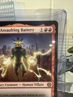 MTG Marvel Electro, Assaulting Battery Rare #076 | Spider-Man Villain | In Hand - Image 4