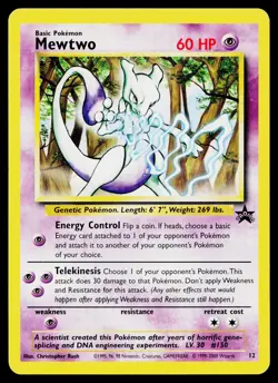 Mewtwo 12 Black Star Promo Wizards Black Star Promos Pokemon Heavily Played - Image 1