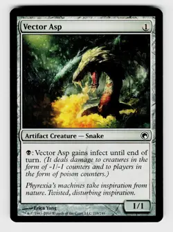 MTG, Scars of Mirrodin, Vector Asp, Normal, No.219, C Artifact Creature - Snake - Image 1