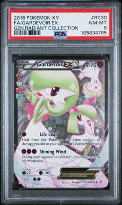 2016 Pokemon XY Gardevoir EX Full Art RC30 Generations Radiant Collection PSA 8 - Image 1