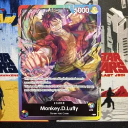 One Piece Card Game Monkey.D.Luffy Rainbow Leader Promo English NM - Image 1