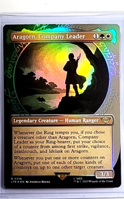 MTG Magic The Gathering Lord of the Rings Showcase Foil Aragorn Company Leader - Image 1
