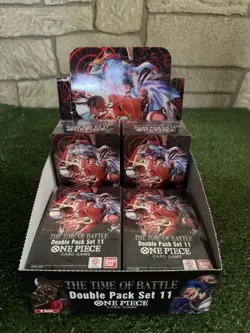 One Piece OP-16 The Time Of Battle Double Pack Set Vol 11 Lot Of 4 With Display - Image 1