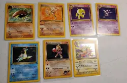 Pokemon First Edition Card Lot With Holos Rocket's Hitmonchan Holo Lapras Holo - Image 1