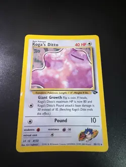 Pokemon Koga’s Ditto 10/132 Gym Challenge Rare Vintage WOTC Pokemon Card - Image 1