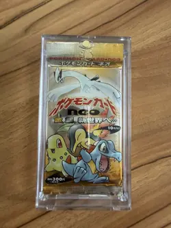 Pokemon TCG Neo Genesis Japanese Booster Pack 10 Cards 1999 w/ Case - Image 3