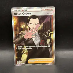 Boss’s Orders Giovanni 189/192 Full Art Rebel Clash Pokemon TCG Card - Image 1