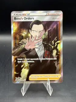 Boss’s Orders Giovanni 189/192 Full Art Rebel Clash Pokemon TCG Card NM - Image 1