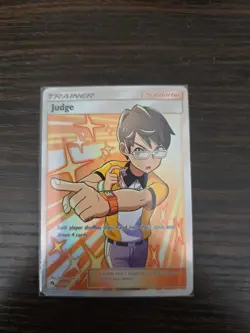 Pokemon TCG Judge Full Art Ultra Rare Holo Trainer Card 209/214 Sm-Lost Thunder - Image 1