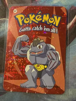 Machoke Vintage Pokemon Vending Prism Holo Sticker Card - Image 1