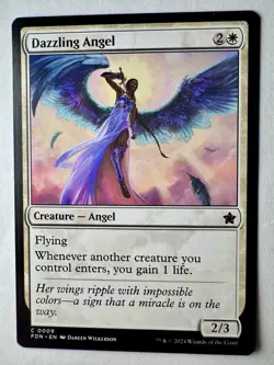 x1 Dazzling Angel FDN Foundations MTG 9 COMMON M/NM 1x - Image 1