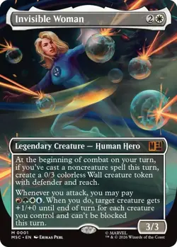Invisible Woman (Borderless) 1 Commander: Marvel Super Heroes MTG NM - Image 3
