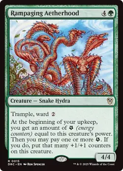 RAMPAGING AETHERHOOD mtg NM-M Commander Aetherdrift 1 Rare - Image 1