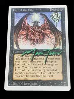 1994 MTG - Revised(3rd) - LORD OF THE PIT - Vintage Rare Shadow Signed- NM - Image 1
