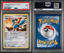 PSA 9 2009 POKEMON PLATINUM LUCARIO PRERELEASE STAMP #53 POP 19 (No 10 Exists) - Image 3