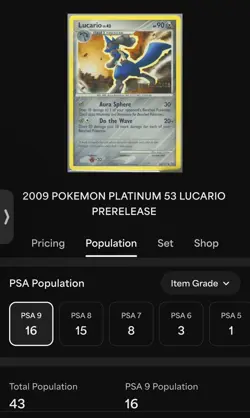 PSA 9 2009 POKEMON PLATINUM LUCARIO PRERELEASE STAMP #53 POP 19 (No 10 Exists) - Image 4