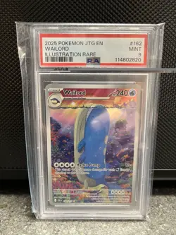 Pokemon Wailord Illustration 162/159 SV Journey Together Rare Card PSA 9 - Image 1