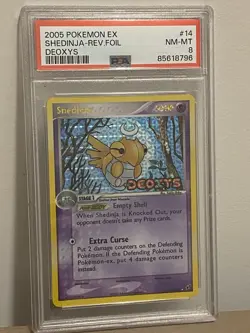 2005 POKEMON EX DEOXYS #14 SHEDINJA-REVERSE FOIL PSA 8 - Image 1