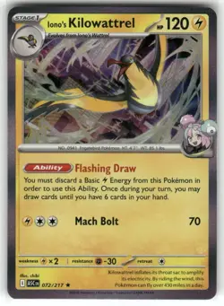 Iono's Kilowattrel 072/217 Ascended Heroes Holo Pokemon TCG - Image 1