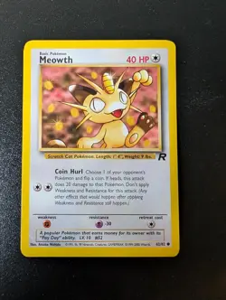 Meowth 62/82 Common Team Rocket Pokemon Unlimited Lightly Played - Image 1